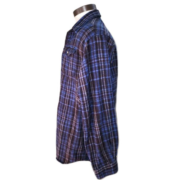 Pendleton Men's Blue Plaid 100% Virgin Wool Button Up Shirt Size XL Long - Picture 2 of 6